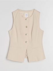 Kamizelka garniturowa z ozdobnymi guzikami - kremowy. Białe kamizelki damskie Sinsay, l. Za 59.99 zł.