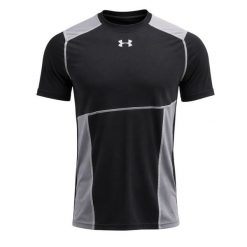 T-shirt Męski Under Armour HG ELITE FITTED. Czarne t-shirty męskie Under Armour, m, bez wzorów, z elastanu, bez kołnierzyka. Za 224.50 zł.
