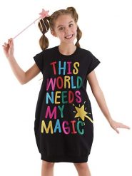 Denokids Sukienka "Magical Girl" w kolorze czarnym rozmiar: 128. Czarne sukienki dziewczęce Denokids, bez wzorów, bez ramiączek, krótkie. Za 56.99 zł.