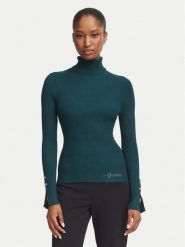 Guess Golf W6BR29 Z1417 Zielony ciemny Slim Fit. Zielone golfy damskie Guess, m, z aplikacjami, z wiskozy, bez ramiączek. Za 344.99 zł.