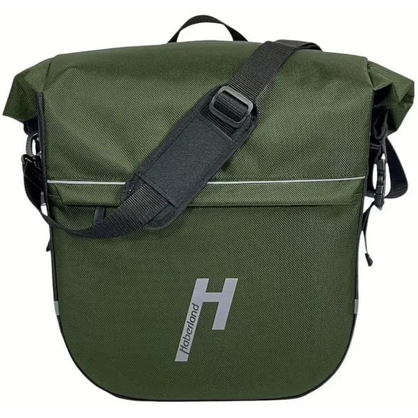 Torba na bagażnik rowerowy „eMotion”, zielona. Zielone shopper bag damskie HABERLAND, bez wzorów, bez dodatków. Za 498.60 zł.