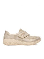 Rieker Półbuty CEO-59552-62 Beżowy. Brązowe półbuty damskie Rieker, bez wzorów, z materiału, bez obcasa, na płaskiej podeszwie. Za 339.99 zł.