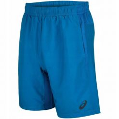 Spodenki sportowe treningowe krótkie ASICS WOVEN SHORT 9IN 141083-8154. Niebieskie szorty sportowe męskie Asics. Za 79.00 zł.