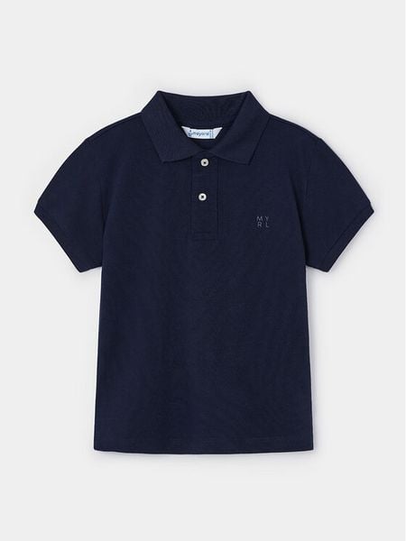 Mayoral Polo 150 Granatowy Regular Fit. Niebieskie t-shirty chłopięce Mayoral, bez wzorów, z bawełny, bez ramiączek. Za 39.99 zł.