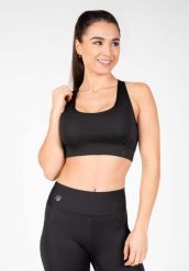 Stanik fitness cardio Gorilla Wear Meta Sports Bra. Czarne biustonosze sportowe damskie GORILLA WEAR, bez wzorów, z elastanu. Za 144.35 zł.