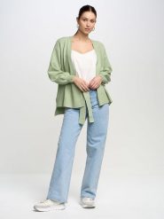 BIG STAR Kardigan w kolorze zielonym rozmiar: L. Zielone kardigany damskie Big Star, l, bez wzorów, z tkaniny. Za 109.99 zł.