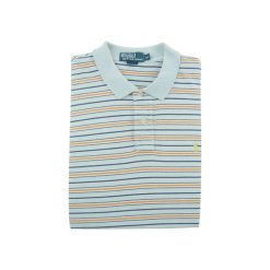 Koszulka polo męska z krótkim rękawem Polo Ralph Lauren. Niebieskie koszulki polo męskie Ralph Lauren, m, bez wzorów, bez ramiączek. Za 122.16 zł.