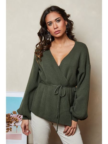 Joséfine Sweter "Mouns" w kolorze khaki rozmiar: S. Brązowe swetry klasyczne damskie Joséfine, s, bez kołnierzyka. Za 143.90 zł.