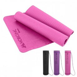 Mata do jogi fitness i pilatesu pasek 6 mm antypoślizgowy wodoodporny. Czerwone paski męskie MOBICLINIC, bez wzorów, z materiału. Za 114.95 zł.