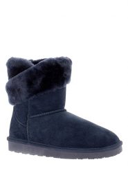 NICEBAY Skórzane botki zimowe "Bevis" w kolorze granatowym rozmiar: 38. Niebieskie botki damskie Nicebay, na zimę, z materiału, przed kostkę, bez obcasa, bez zapięcia. Za 224.52 zł.