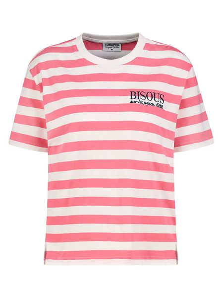 Sublevel Koszulka w kolorze jasnoróżowym rozmiar: S. Różowe bluzki damskie Sublevel, s, bez wzorów, bez kołnierzyka, bez ramiączek. Za 43.99 zł.