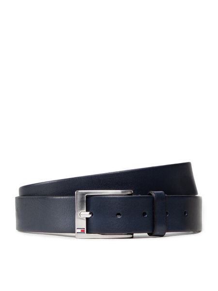 Tommy Hilfiger Pasek Męski New Aly Belt AM0AM08363 Granatowy. Niebieskie paski męskie Tommy Hilfiger, bez wzorów, ze skóry. Za 119.99 zł.