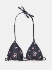 Trójkątna góra od bikini z wiązaniem na szyi z motywem kwiatowym - wielobarwny. Bikini damskie Sinsay, bez wzorów. Za 19.99 zł.