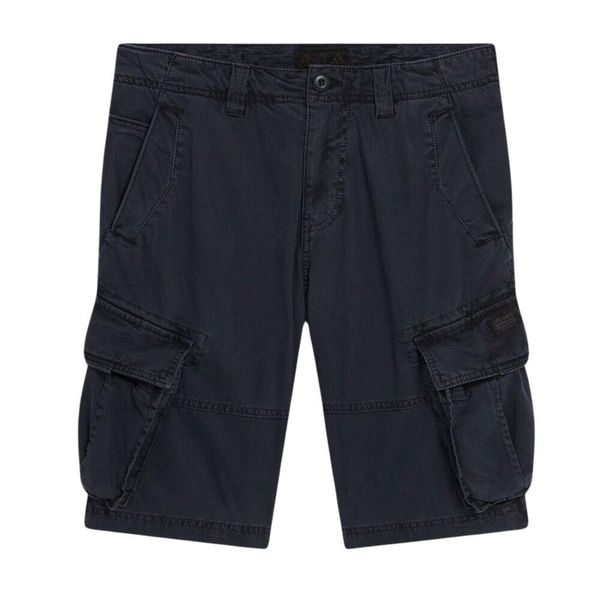 Spodenki cargo Superdry Core. Niebieskie szorty męskie Superdry., bez wzorów, z bawełny, vintage. W wyprzedaży za 291.10 zł.