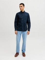 Jack & Jones Koszula - Regular fit - w kolorze granataowym rozmiar: XL. Niebieskie koszule męskie Jack & Jones, xl, bez wzorów, z bawełny, bez kołnierzyka, bez ramiączek. Za 124.95 zł.