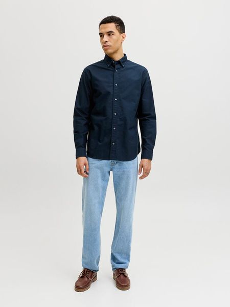 Jack & Jones Koszula - Regular fit - w kolorze granataowym rozmiar: S. Niebieskie koszule męskie Jack & Jones, s, bez wzorów, z bawełny, bez kołnierzyka, bez ramiączek. Za 124.95 zł.