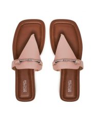 MICHAEL Michael Kors Japonki Lena 40R5LEFS1L Różowy. Czerwone klapki damskie MICHAEL Michael Kors, bez wzorów, ze lnu, bez obcasa. Za 439.99 zł.