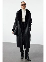 Trendyol Płaszcz w kolorze czarnym rozmiar: 40. Czarne płaszcze damskie Trendyol, bez wzorów. Za 191.42 zł.