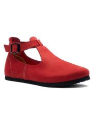 Comfortfusse Skórzane baleriny w kolorze czerwonym rozmiar: 40. Czerwone baleriny damskie Comfortfusse, bez wzorów, z nubiku, bez obcasa. Za 171.68 zł.