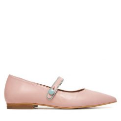 Półbuty Fly London. Czerwone półbuty damskie Fly London, bez wzorów, bez obcasa, na płaskiej podeszwie. Za 489.99 zł.
