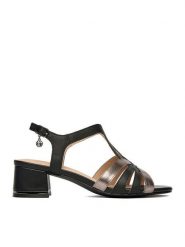 Lasocki Sandały CEO-25F575-1 Czarny. Czarne sandały damskie Lasocki, bez wzorów, ze skóry, bez obcasa, na słupku. Za 199.99 zł.