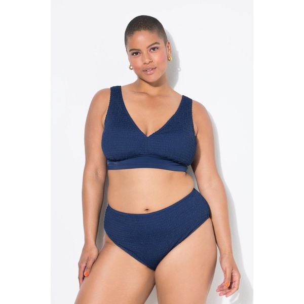 Damskie Figi od bikini figi wysoki stan drobna faktura. Niebieskie bikini damskie Ulla Popken, bez wzorów, plus size. Za 93.99 zł.