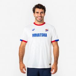 Koszulka piłkarska Chorwacja dla kibiców. Białe t-shirty damskie KIPSTA, xl, bez wzorów, z materiału, bez kołnierzyka. Za 44.99 zł.