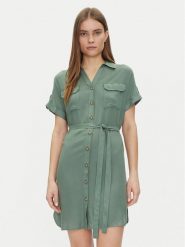 Vero Moda Sukienka koszulowa Bumpy 10325828 Zielony Loose Fit. Zielone sukienki damskie Vero Moda, s, bez wzorów, z wiskozy, bez kołnierzyka, bez ramiączek, koszulowe. Za 109.99 zł.