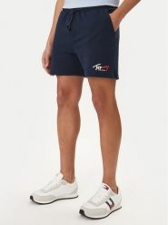 Tommy Jeans Szorty sportowe Signature DM0DM23017 Granatowy Regular Fit. Niebieskie szorty męskie Tommy Jeans, m, z bawełny. Za 249.99 zł.