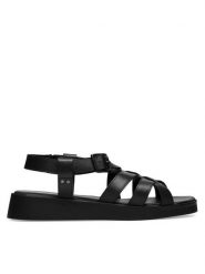 Lasocki Sandały WI16-KIMBALLY-02 Czarny. Czarne sandały damskie Lasocki, bez wzorów, ze skóry, bez obcasa, na płaskiej podeszwie. Za 119.99 zł.