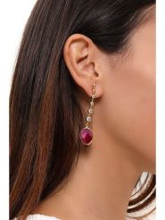 L'Atelier de Gaia Pozłacane kolczyki z agatem rozmiar: onesize. Białe kolczyki damskie L'Atelier de Gaia, z agatem, pozłacane. Za 60.99 zł.