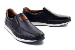 RIEKER 11962-14 blue, półbuty męskie. Niebieskie półbuty męskie Rieker, bez zapięcia. Za 215.94 zł.