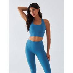 Stanik Sportowy BeShaped Morning Dew. Niebieskie biustonosze sportowe damskie BESHAPED, bez wzorów, z elastanu. Za 179.00 zł.