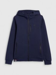 4F Bluza dresowa regular z kapturem męska - granatowa M. Niebieskie bluzy z kapturem męskie 4f, m, z dresówki. Za 249.99 zł.
