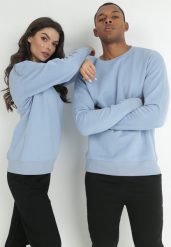 Niebieska Bluza Hypnol. Niebieskie bluzy bez kaptura męskie Born2be, m, z dzianiny. Za 29.99 zł.