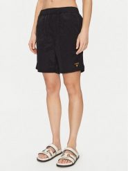 Guess Szorty materiałowe F5GT13 WH1D2 Czarny Regular Fit. Czarne szorty męskie Guess, z aplikacjami, z materiału. Za 139.99 zł.