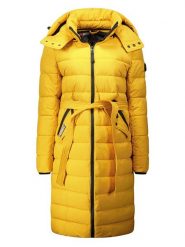 Geographical Norway Płaszcz pikowany "Cabima" w kolorze żółtym rozmiar: M. Żółte płaszcze damskie Geographical Norway, m, bez wzorów, z tkaniny. Za 375.96 zł.