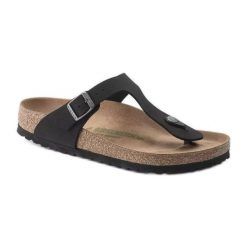 Klapki Birkenstock Gizeh Bs W 1020380 czarne. Czarne klapki damskie bez wzorów, z materiału, bez obcasa. Za 561.52 zł.