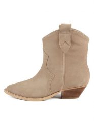 Loft37 Skórzane botki w kolorze beżowym rozmiar: 38. Brązowe botki damskie loft37, bez obcasa, bez zapięcia. Za 321.97 zł.