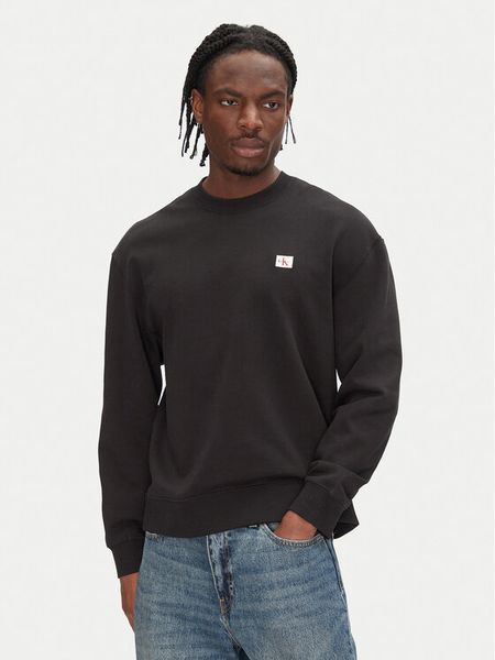 Calvin Klein Jeans Bluza LV04RC273G Czarny Regular Fit. Czarne bluzy bez kaptura męskie Calvin Klein Jeans, m, z bawełny. Za 259.99 zł.