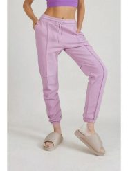 Monki Spodnie dresowe w kolorze fioletowym rozmiar: M. Różowe spodnie dresowe damskie Monki, m, bez wzorów, z dresówki. Za 39.99 zł.