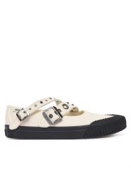 Vans Półbuty Mary Jane Straps VN000D9AKIG1 Kremowy. Białe półbuty damskie Vans, bez wzorów, ze skóry, bez obcasa, na płaskiej podeszwie. Za 379.99 zł.