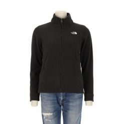 Second life - Damska czarna polarowa kurtka TNF - Stan bardzo dobry. Czarne kurtki damskie The North Face, bez wzorów, z polaru, bez kaptura. Za 170.36 zł.
