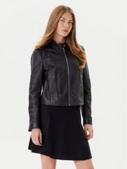 BOSS Kurtka skórzana C_Saleste1 50545625 Czarny Regular Fit. Czarne kurtki damskie Boss, bez wzorów, ze skóry, bez kaptura. Za 1,259.00 zł.