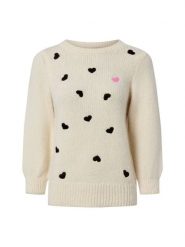 More & More Sweter z dzianiny Kobiety Sztuczne włókno beżowy|czarny, 42. Brązowe swetry klasyczne damskie MORE & MORE, z dzianiny, bez kołnierzyka. Za 229.95 zł.