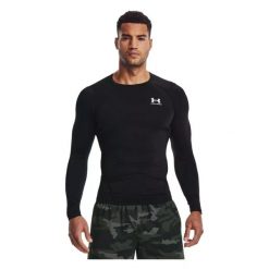 Koszulka męska treningowa Under Armour HeatGear Armour LongSleeve (1361524-001). Czarne t-shirty sportowe męskie Under Armour, m, z elastanu, bez ramiączek, na fitness i siłownię. Za 109.99 zł.