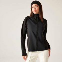Bluza damska rozsuwana Sleek Dare 2b. Czarne bluzy bez kaptura damskie Dare 2b, z materiału. W wyprzedaży za 199.99 zł.