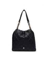 Tommy Hilfiger Torebka Th Feminine Tote AW0AW18719 Czarny. Czarne torebki klasyczne damskie Tommy Hilfiger, bez wzorów, ze skóry, bez dodatków. Za 699.99 zł.
