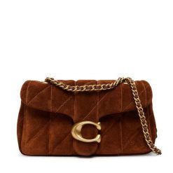 Torebka Coach. Brązowe torebki wieczorowe Coach, bez wzorów, wizytowe, bez kołnierzyka, bez ramiączek. Za 1,589.00 zł.