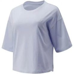 Koszulka sportowa damska New Balance Athletics Intelligent Choice. Niebieskie topy sportowe damskie New Balance, uniwersalny, bez wzorów, bez ramiączek. Za 141.00 zł.